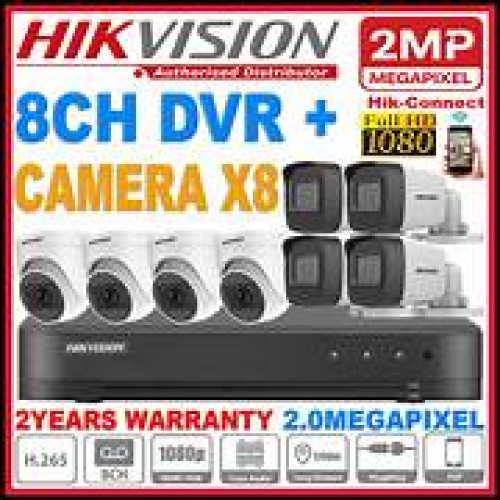 Paket CCTV HD 2MP, 4MP dan 5MP 8 Kamera ada yang Hitam Putih, Ada yang Warna dan Ada juga yang Bisa 